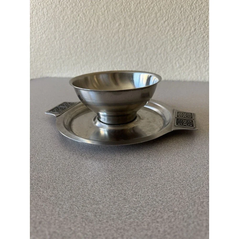 Vintage Rogers-Insilco Fashion Stainless Chip & Dip Serving Bowl Tray MCM